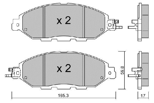 Jeu de 4 plaquettes de frein AISIN ref. BPNI-1008